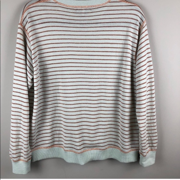 J Crew mint & rose gold metallic striped sweater - Picture 3 of 7